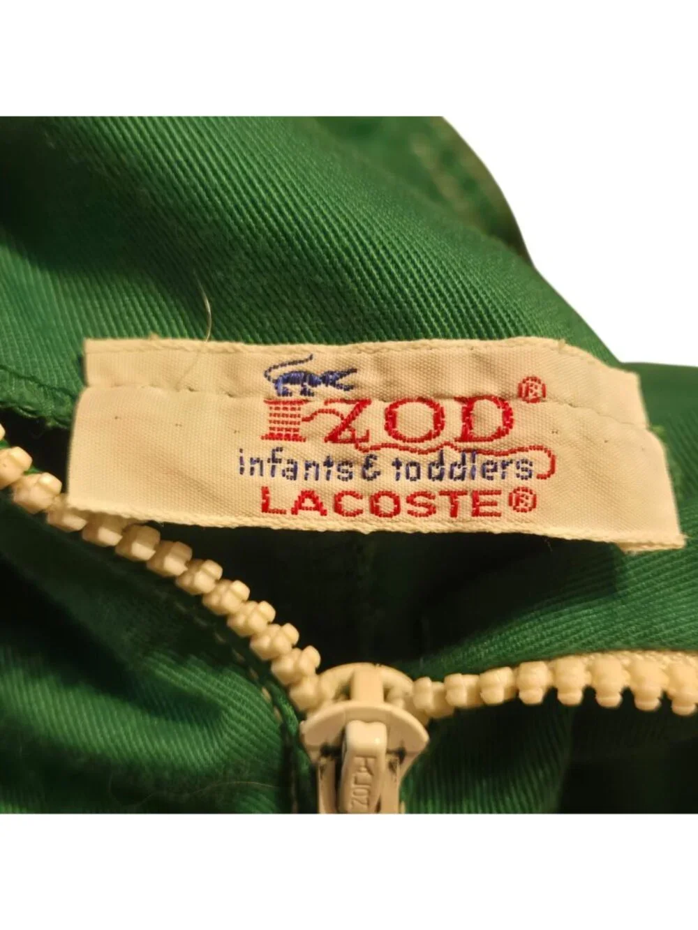 Izod Lacoste Infant Toddler Green Overalls Crocodile Alligator 12 Months Vintage